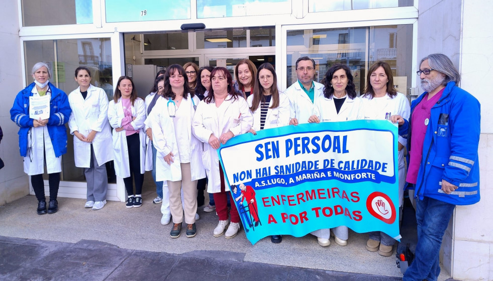 Protesta del personal del centro médico de Chantada