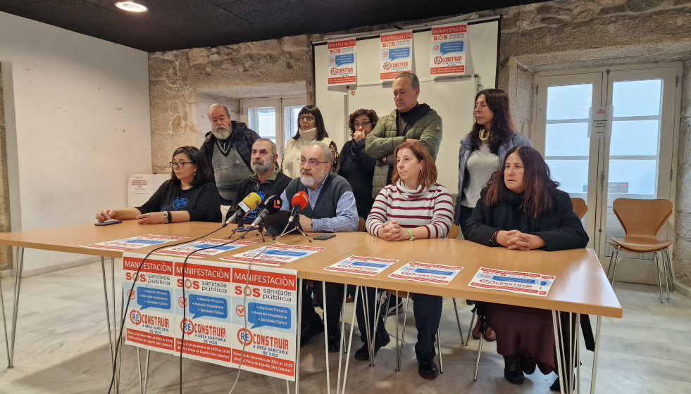 Imagen de la rueda de prensa de SOS Sanidade Pública.