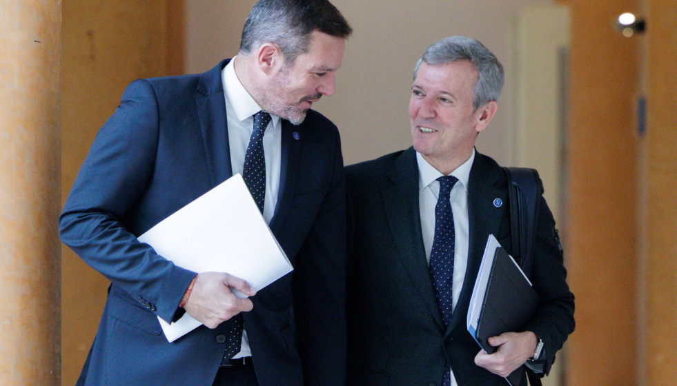 Rueda y López Campos tras el Consello de la Xunta.