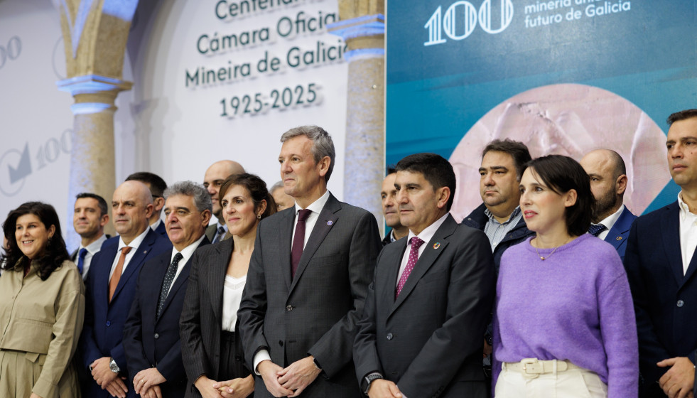 El presidente de la Xunta, Alfonso Rueda, en el centenario de la Cámara Oficial Mineira de Galicia