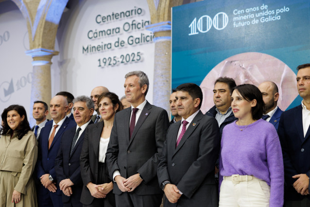 El presidente de la Xunta, Alfonso Rueda, en el centenario de la Cámara Oficial Mineira de Galicia
