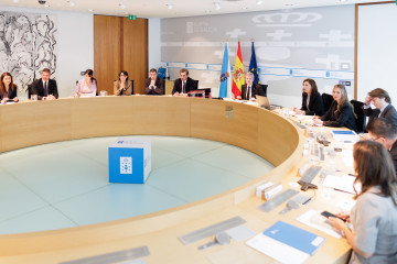 O titular do Executivo galego, Alfonso Rueda, preside a reunión do Consello da Xunta. Sala do Consello, 09/12/25.