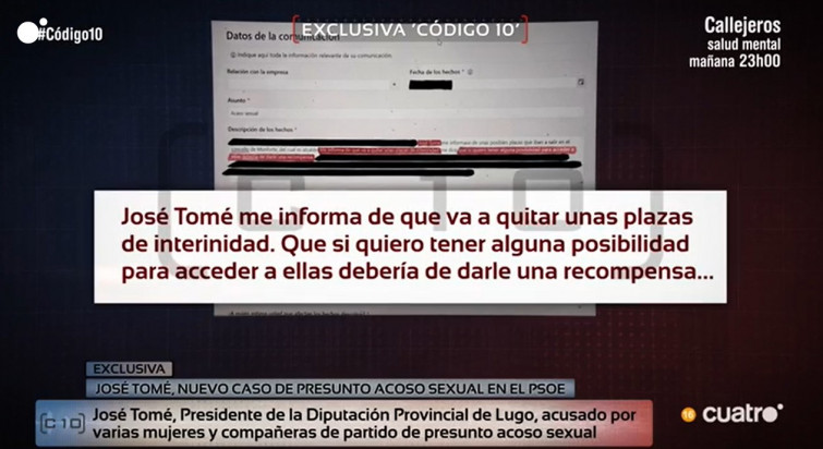 Seis mujeres denuncian acoso por parte del presidente de la Deputación de Lugo, José Tomé