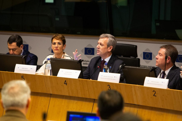 El presidente de la Xunta, Alfonso Rueda, durante su intervención.