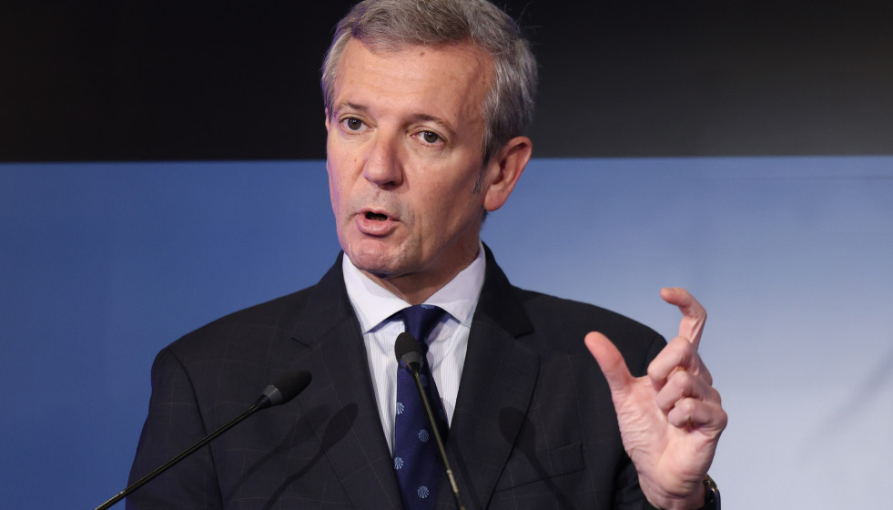 El presidente de la Xunta de Galicia, Alfonso Rueda, interviene durante el Congreso España 360º, en el Hotel Palace, a 26 de noviembre de 2025, en Madrid (España). Rueda ha participado en el diálo