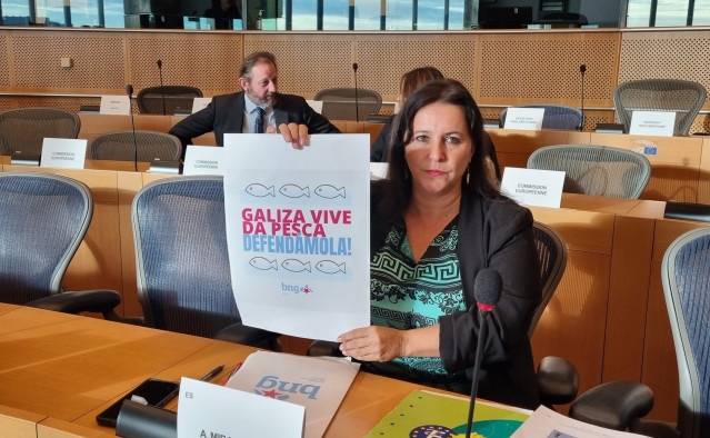 La eurodiputada del BNG, Ana Miranda, en la cámara europea.