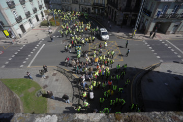 Archivo - Vista general de una marcha en la que han participado 400 camioneros, durante el undécimo día de paro nacional de transportistas, a 24 de marzo de 2022, en Lugo, Galicia.