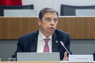 El ministro de Agricultura, Pesca y Alimentación, Luis Planas, durante la celebración del Encuentro Empresarial bilateral España - Marruecos, a 3 de diciembre de 2025, en Madrid.