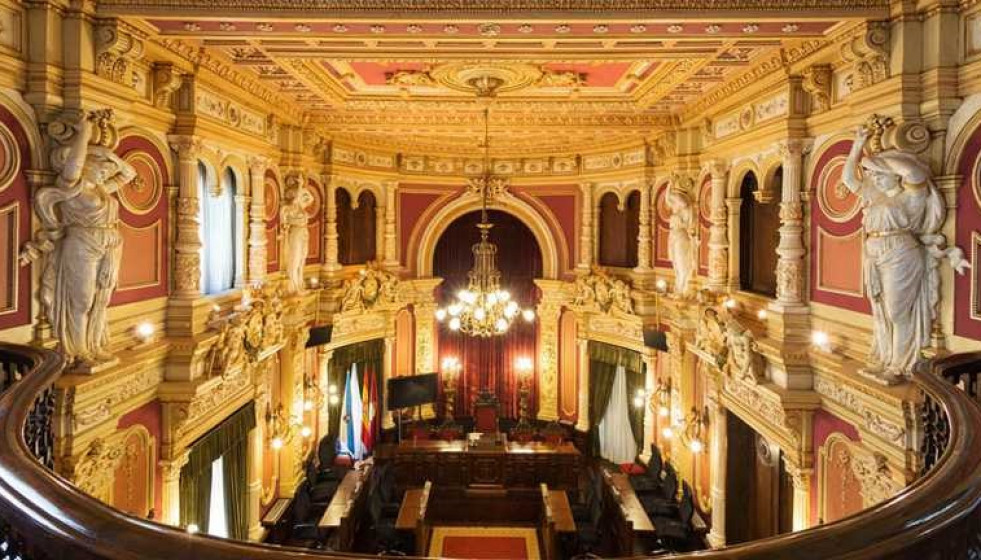 Archivo - Salón de plenos del Ayuntamiento de Ourense
