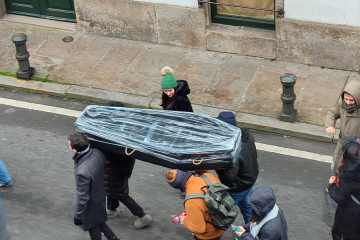 Manifestación en Santiago durante la huelga del profesorado
