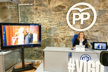 La presidenta del PP de Vigo, Luisa Sánchez, comparece para hablar de la 