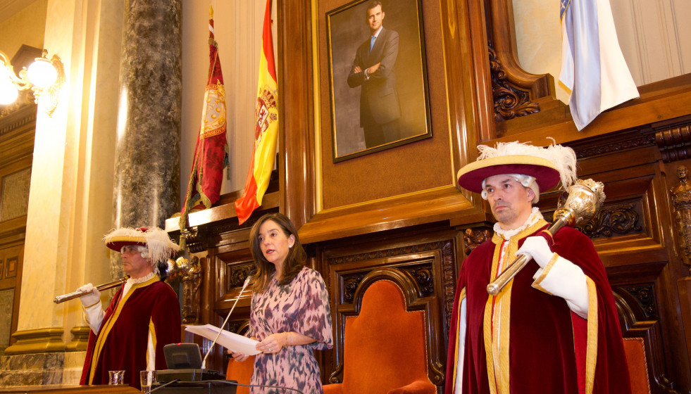 La alcaldesa de A Coruña, Inés Rey, ofrece la recepción de Navidad