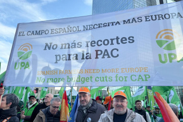 Protesta de ganaderos en Bruselas