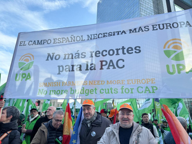 Protesta de ganaderos en Bruselas