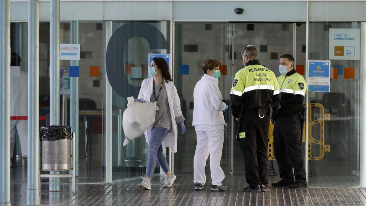Protesta de vigilantes por las agresiones en hospitales: 