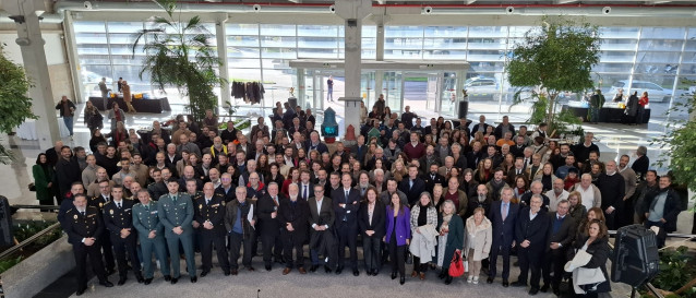 Foto de familia de la comunidad portuaria de Vigo, en el acto de balance del año 2025, a 19 de diciembre de 2025.