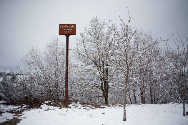 Archivo - Naturaleza cubierta de nieve, a 24 de febrero de 2023, en A Fonsagrada, Lugo, Galicia (España). El anticiclón y la borrasca que se encuentran sobre la península han creado un corredor de aire frío de origen polar marítimo. Esto ha provocado un d
