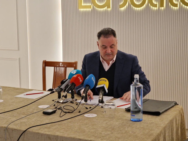 Samuel Pousada en al rueda de prensa de este viernes.