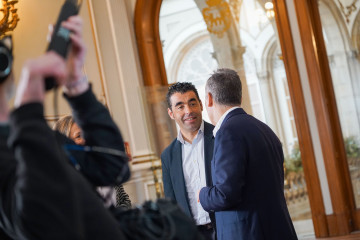 Momento de la grabación del vídeo de Navidad de la Diputación de Pontevedra.