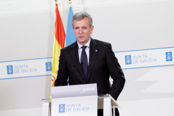 El presidente de la Xunta, Alfonso Rueda, en rueda de prensa tras el Consello de la Xunta.