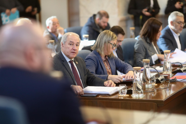 El hasta ahora presidente de la Diputación de Lugo, José Tomé, durante un pleno de la Diputación de Lugo, a 30 de diciembre de 2025, en Lugo, Galicia.