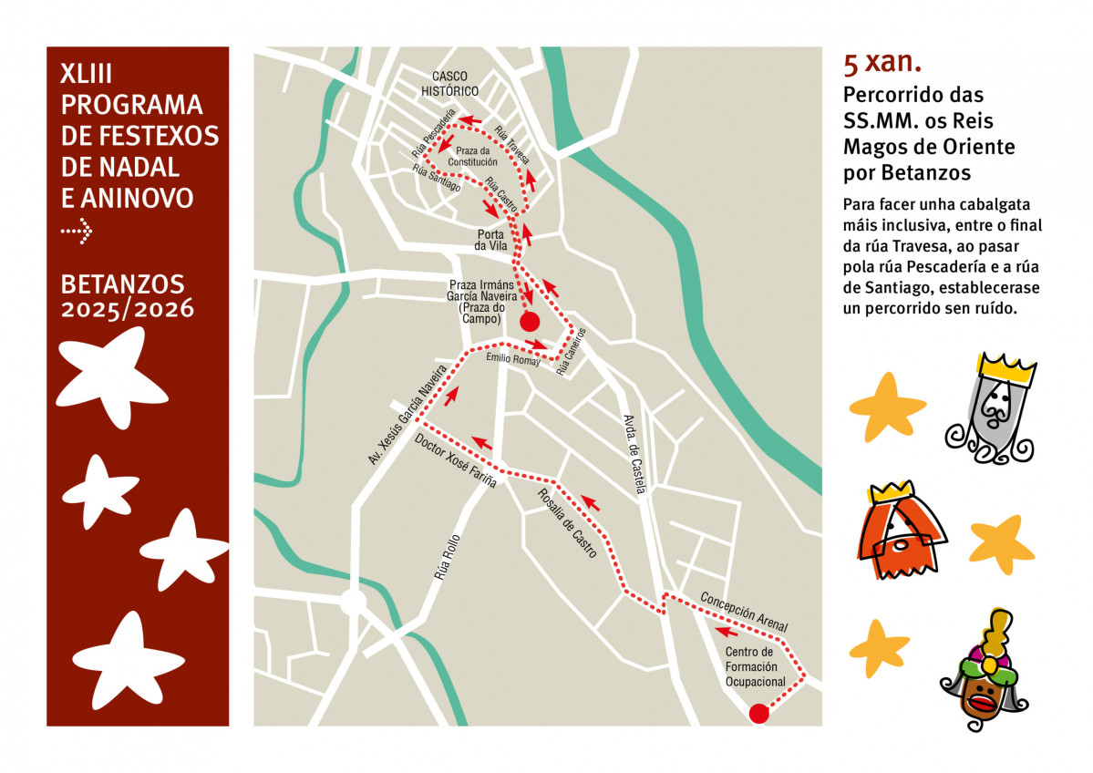 Recorrido cabalgata en Betanzos