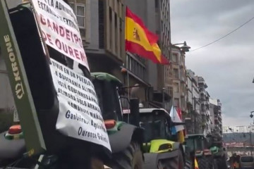 Tractorada en el centro de Ourense en una imagen de archivo
