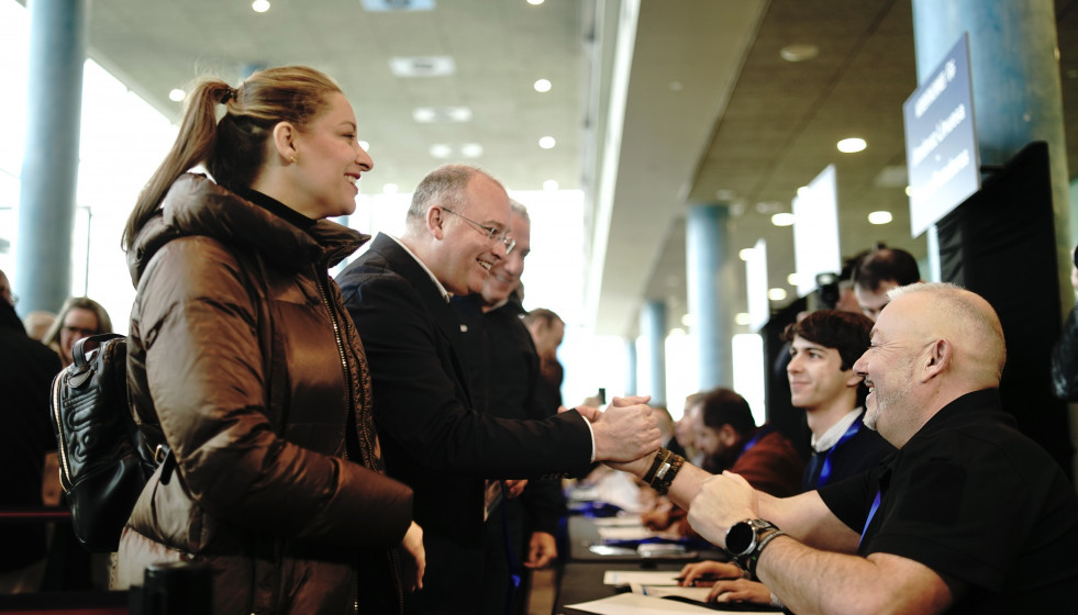 Tellado en su llegada a la Interparlamentaria.