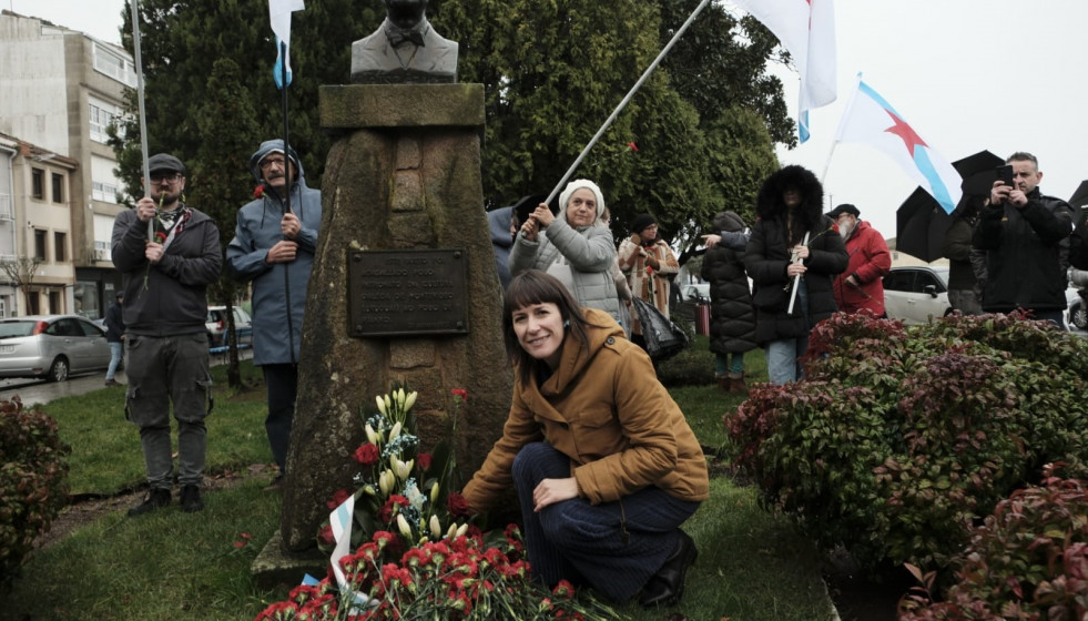 La portavoz nacional del BNG, Ana Pontón, en el homenaje a Castelao en Rianxo, a 11 de enero de 2026.