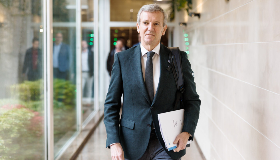 Rueda, en los pasillos de San Caetano antes del Consello.