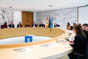 El titular del Ejecutivo gallego, Alfonso Rueda, preside la reunión del Consello de la Xunta.