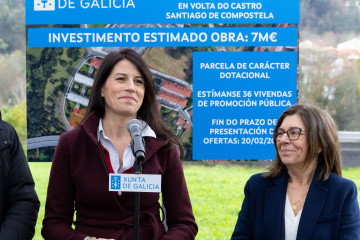 La conselleira de Vivenda e Planificación de Infraestruturas, María M. Allegue, durante un acto en Santiago de Compostela.