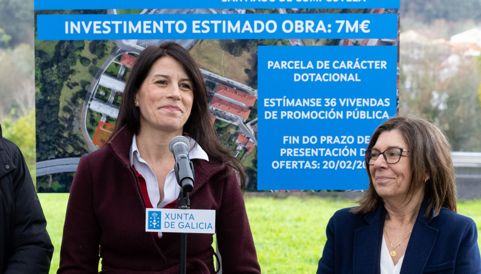 La conselleira de Vivenda e Planificación de Infraestruturas, María M. Allegue, durante un acto en Santiago de Compostela.