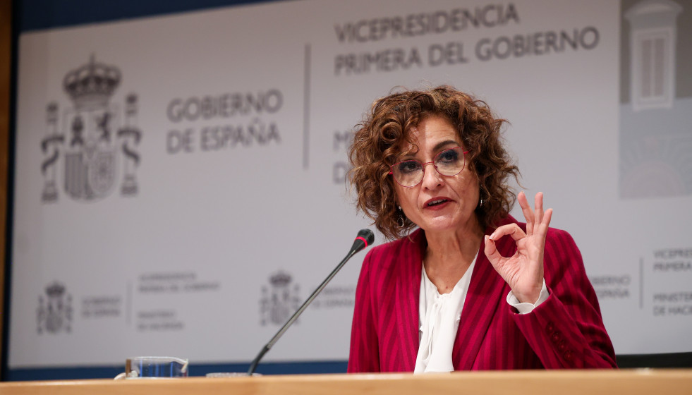 La vicepresidenta primera del Gobierno y ministra de Hacienda, María Jesús Montero, presenta la propuesta del nuevo modelo de financiación autonómica, a 9 de enero de 2026, en Madrid (España). El