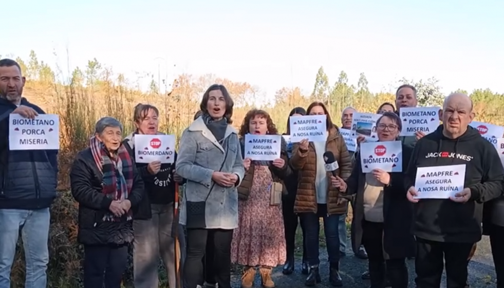 Una imagen de una de las concentraciones de protesta remitida por la  plataforma Stop Biometano Agolad