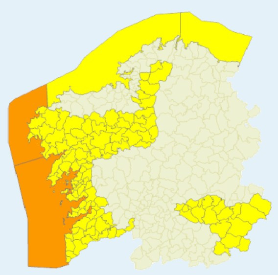 Alertas este jueves de Meteogalicai