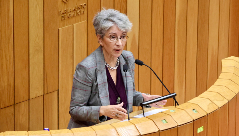 Archivo - La diputada socialista Silvia Longueira durante una intervención en el Parlamento.