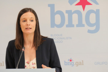 Archivo - La viceportavoz parlamentaria del BNG, Olalla Rodil, en rueda de prensa.
