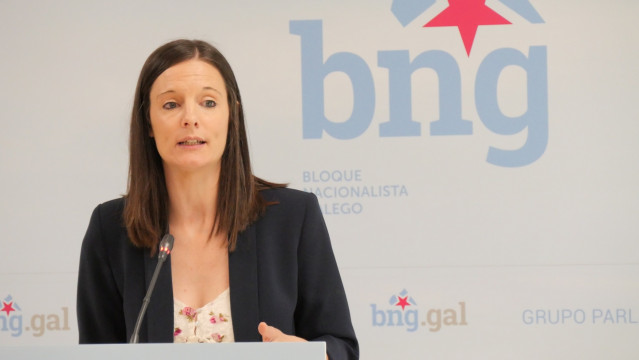 Archivo - La viceportavoz parlamentaria del BNG, Olalla Rodil, en rueda de prensa.