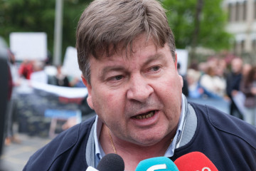 Archivo - El presidente de las Cofradías de Galicia, José Antonio Pérez Sieira, durante la concentración en Defensa do Sector Percebeiro de Galicia e Contra as chapuzas políticas ao sector do mar