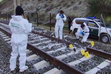 Foto de la Guardia Civil de la investigación del accidente de Ardamuz