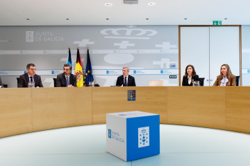 O titular do Executivo galego, Alfonso Rueda, preside a reunión do Consello da Xunta. Sala do Consello, 19/01/26.