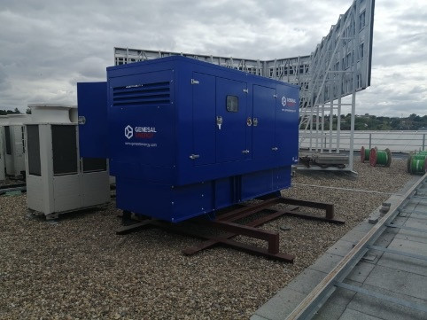 Grupo electrógeno de 165 kVA destinado a garantizar la continuidad eléctrica de un centro de procesamiento de datos perteneciente a una compañía de telecomunicaciones ubicada en Alcobendas (Madrid).