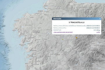 Registrado un terremoto de magnitud 2.2 con epicentro en Triacastela (Lugo), a 22 de enero de 2026.