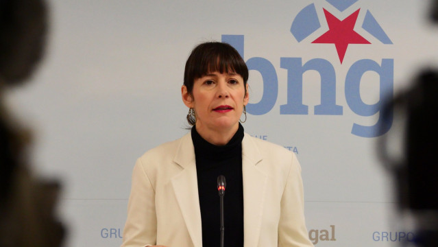 La portavoz nacional del BNG, Ana Pontón, en rueda de prensa.