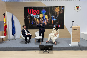 Abel Caballero durante la presentación de Vigo en Fitur.