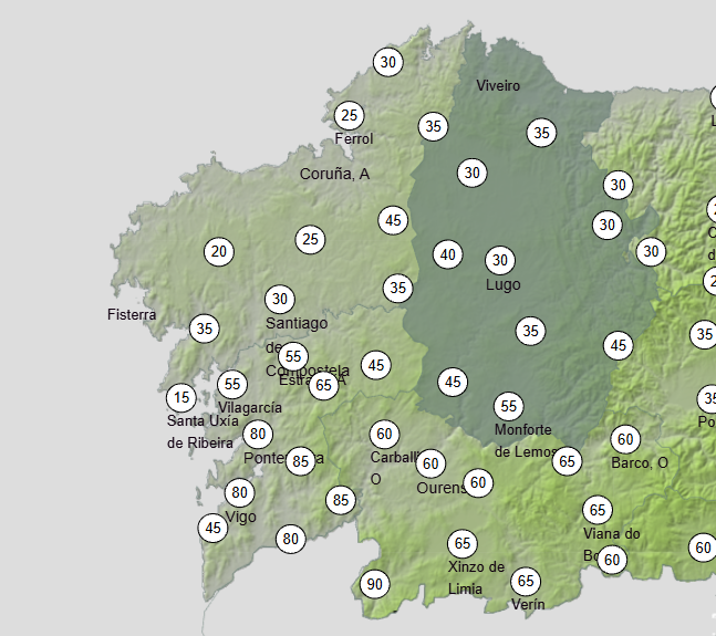 Probabilidad de nieve este su00e1bado en Galicia segu00fan AEMET