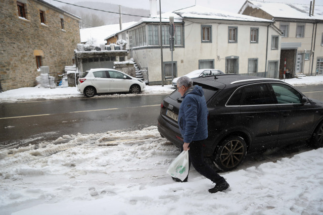 Vistas de Piedrafita do Cebreiro tras la nevada caída sobre la localidad, a 23 de enero de 2026, en Lugo, Galicia (España).