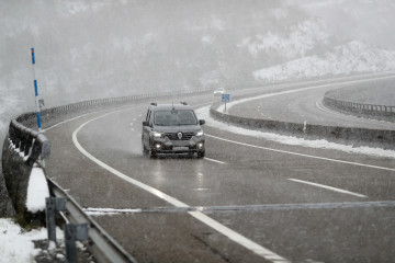 Nevada en la Autovía A6, a su paso por el Concello de As Nogais, a 23 de enero de 2026, en Lugo, Galicia (España).