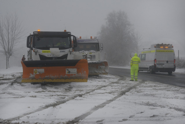 Nevada caída en Maceda, a 23 de enero de 2026, en Ourense, Galicia (España).